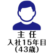 主任 入社15年目（43歳）